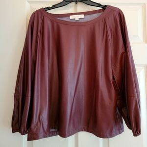 Vegan leather blouse